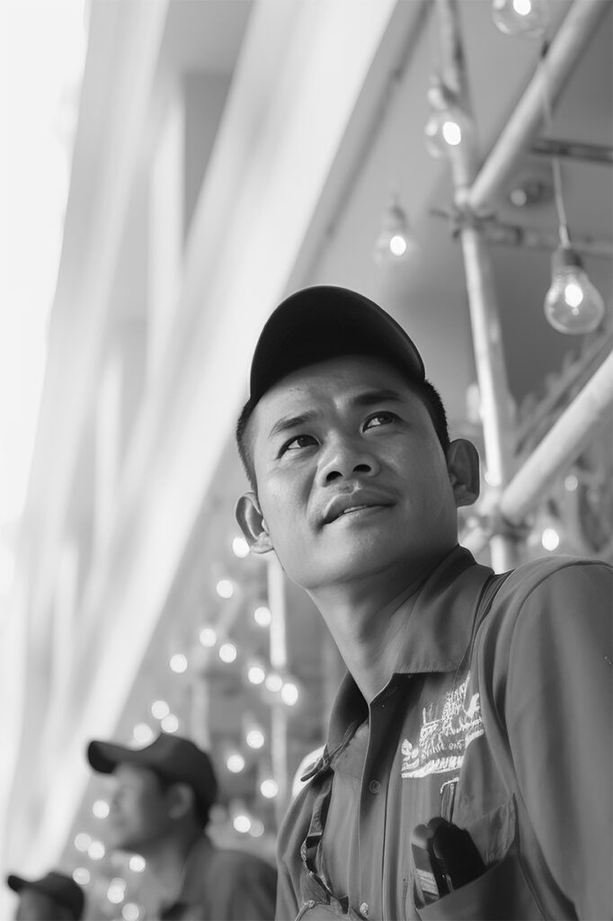 A Filipino worker looking ahead